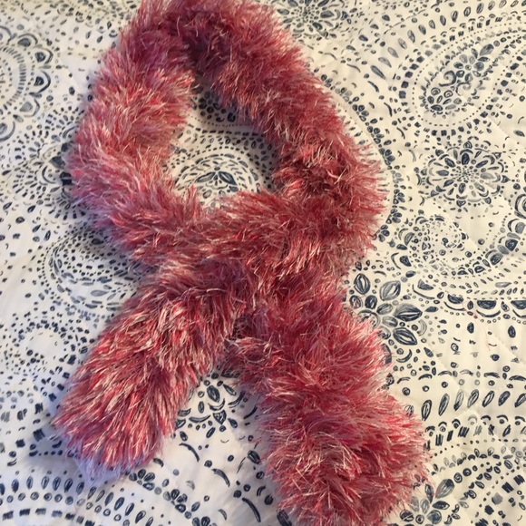Pink scarf with white flecks. 58” x4” - Picture 2 of 3